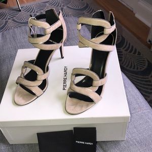 Pierre Hardy suede sandals nude/metallic size 39